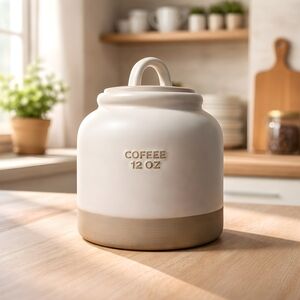 Hearth & Hand With Magnolia Ceramic Coffee Canister with Neutral Base - 12 oz